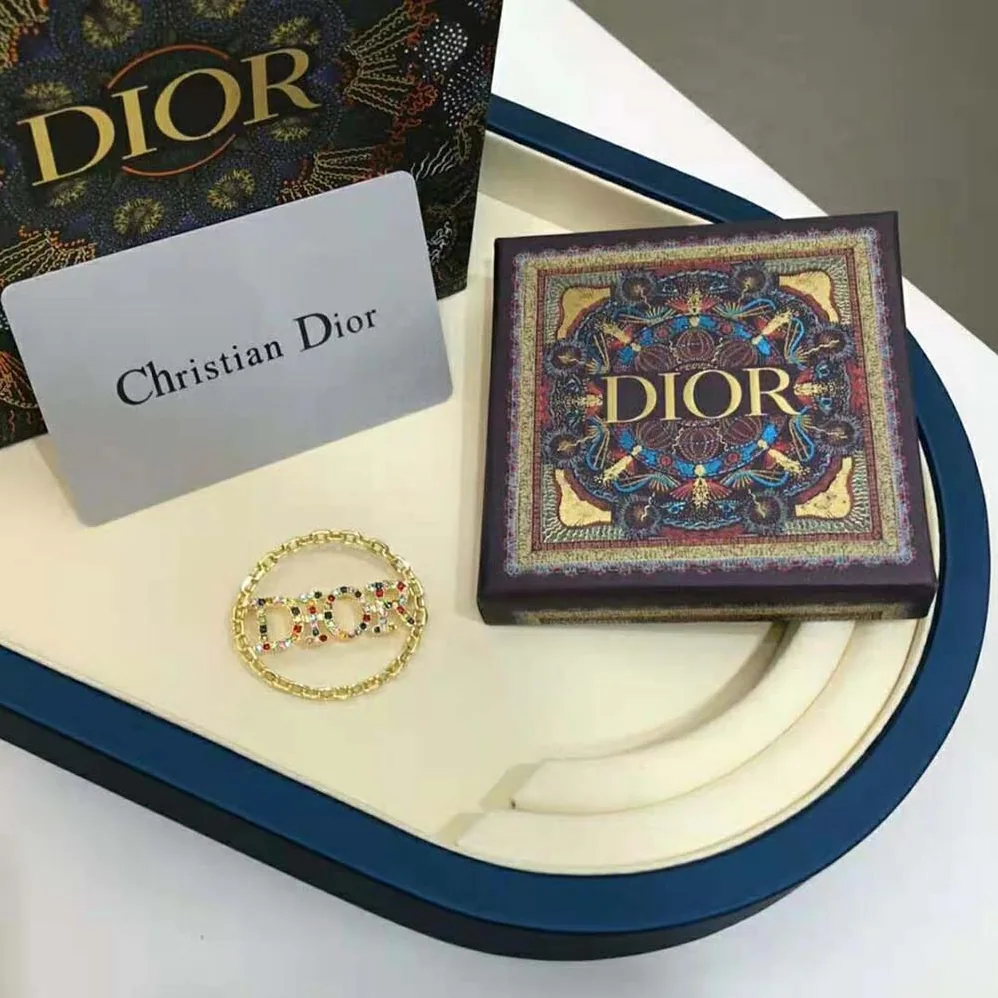 Dior Diorevolution Brooch Gold-Finish Metal and Multicolor Crystals for Women