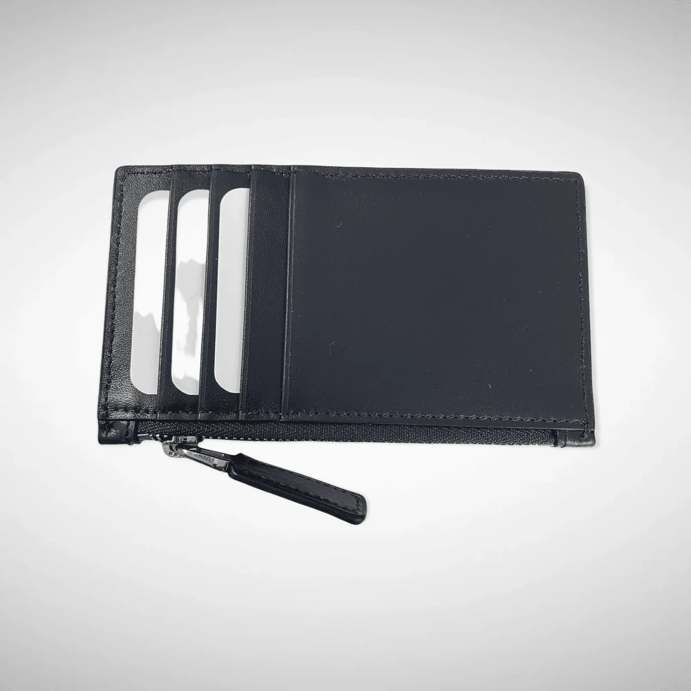 Signature Web Card Case Black Zipper