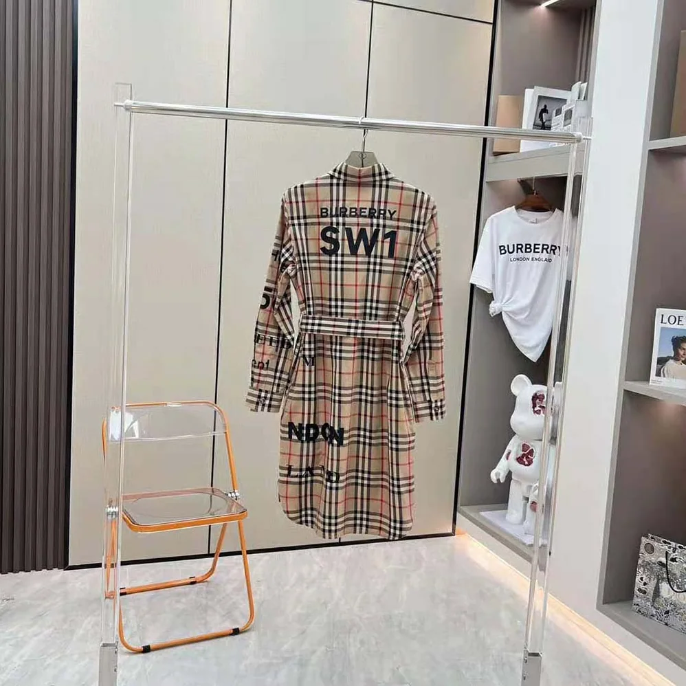 Burberry Vintage Check Cotton Tie-waist Shirt Dress for Women in Brown
