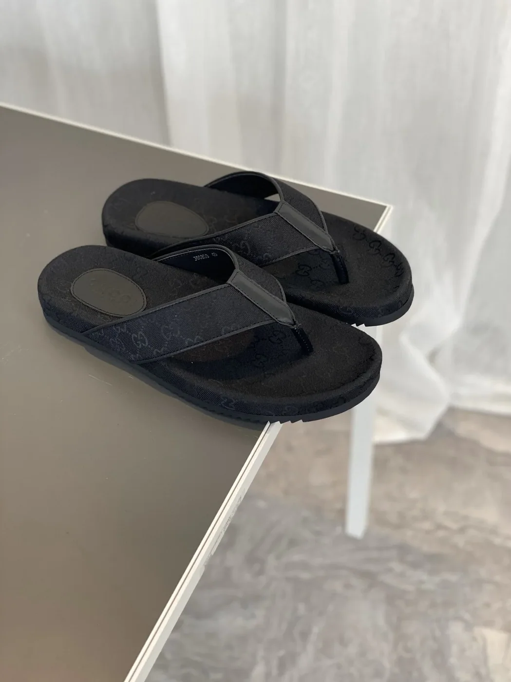Gucci GG T for Men in Strap Slide Sandals Black Gucci GG T for Men in Strap Slide Sandals Black