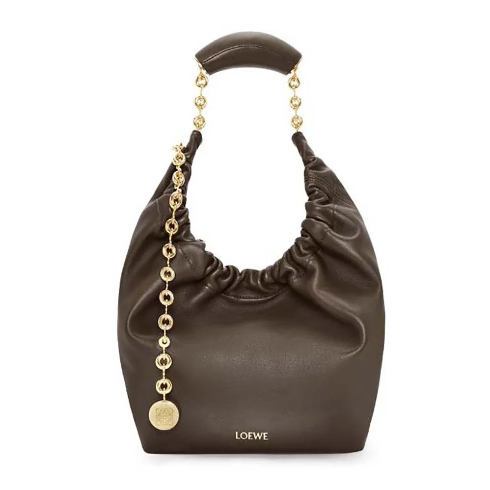 Loewe Small Squeeze Bag in Nappa Lambskin for Women in Chocolate