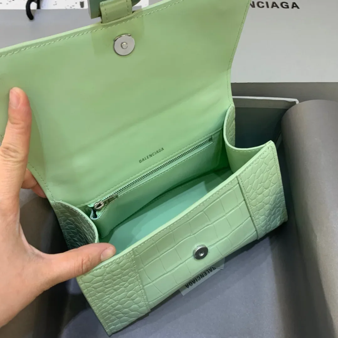 Balenciaga Hourglass Small Handbag In Light Green Balenciaga Hourglass Small Handbag In Light Green