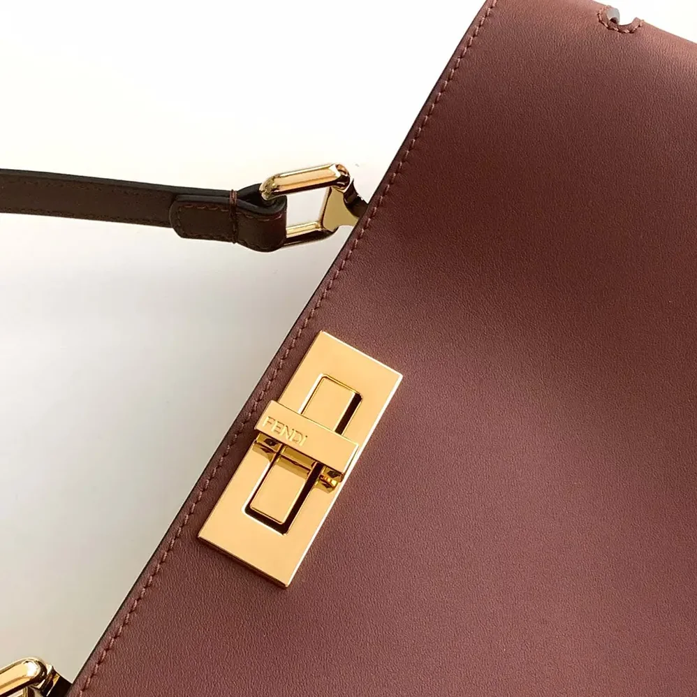 Fendi Peekaboo Soft Large Dark Brown Leather Bag for Women Fendi Peekaboo Soft Large Dark Brown Leather Bag for Women