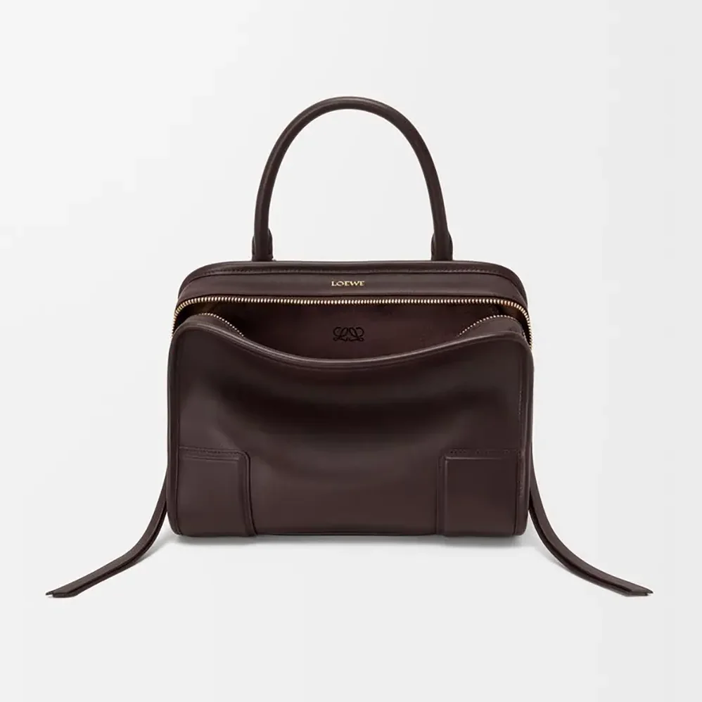 Loewe Small Amazona 180 Bag in Soft Calfskin for Women in Dark Chestnut