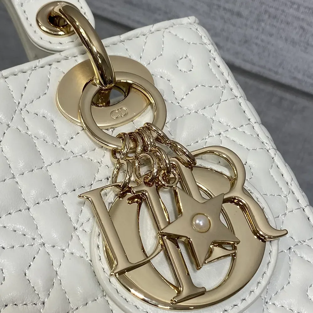 Dior Lady Dior Dioramour Bag Latte Cannage Lambskin with Star Motif for Women Dior Lady Dior Dioramour Bag Latte Cannage Lambskin with Star Motif for Women