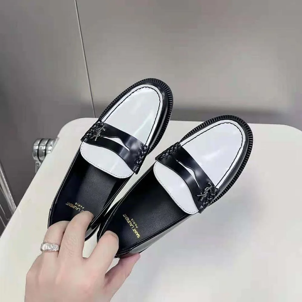 Celine Le Loafer Penny Slippers in Patent Leather for Women in White Celine Le Loafer Penny Slippers in Patent Leather for Women in White