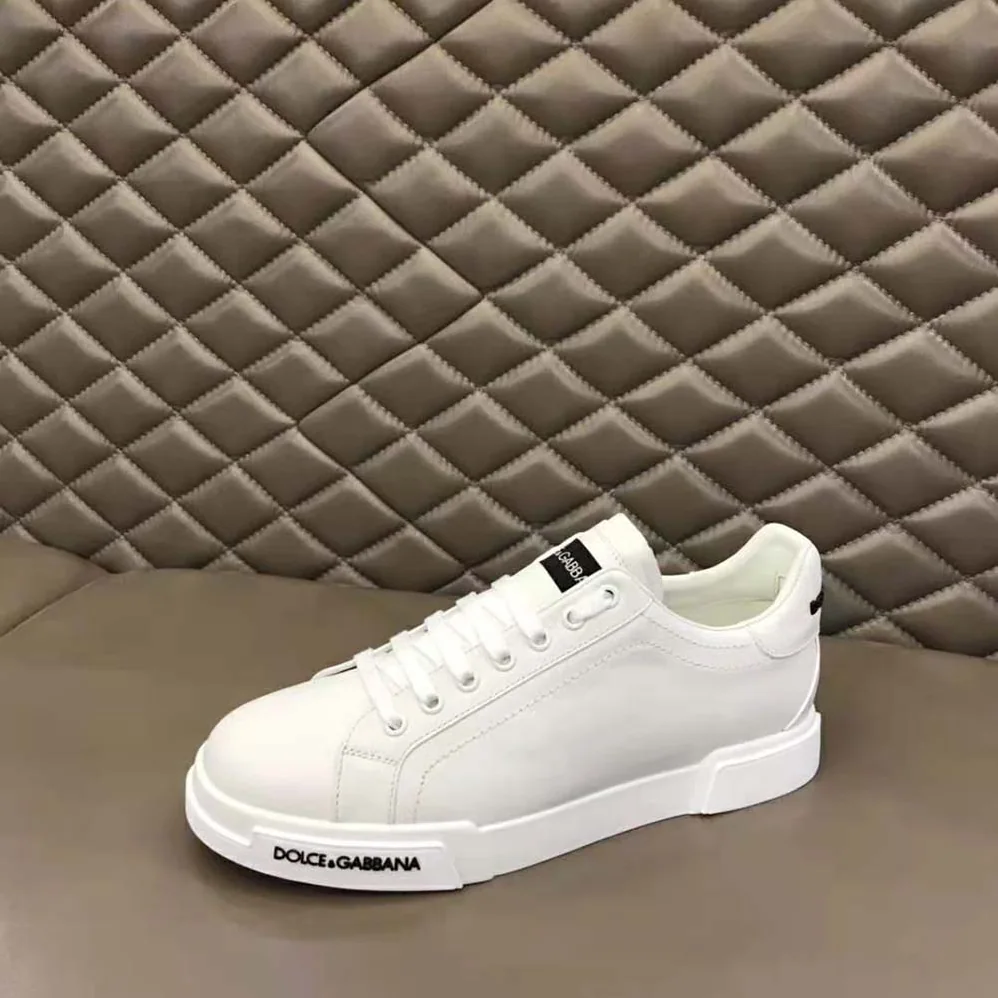 Dolce Gabbana D&G Calfskin Nappa Portofino Sneakers for Unisex in White