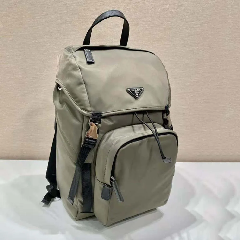 Prada Re-Nylon and Saffiano Leather Backpack for Men in Gray Prada Re-Nylon and Saffiano Leather Backpack for Men in Gray