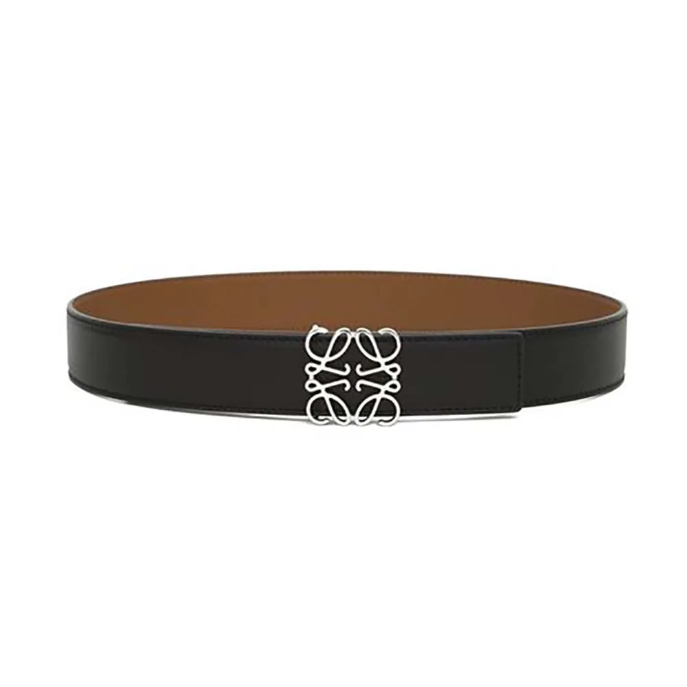Loewe Anagram Belt 3.2Cm Black for Men in Tan/Palladium Loewe Anagram Belt 3.2Cm Black for Men in Tan/Palladium