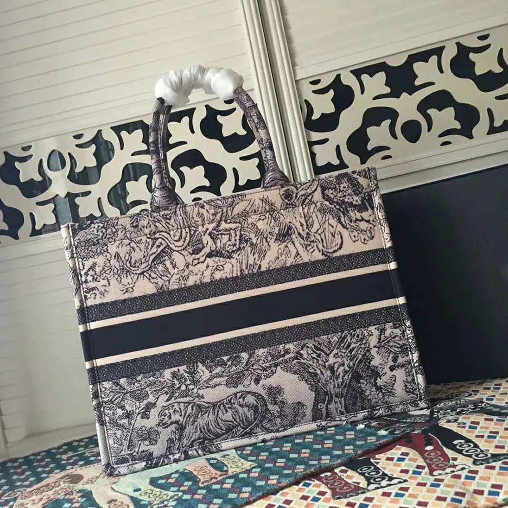 Dior Dior Book Tote Toile De Jouy Bag for Women in Navy