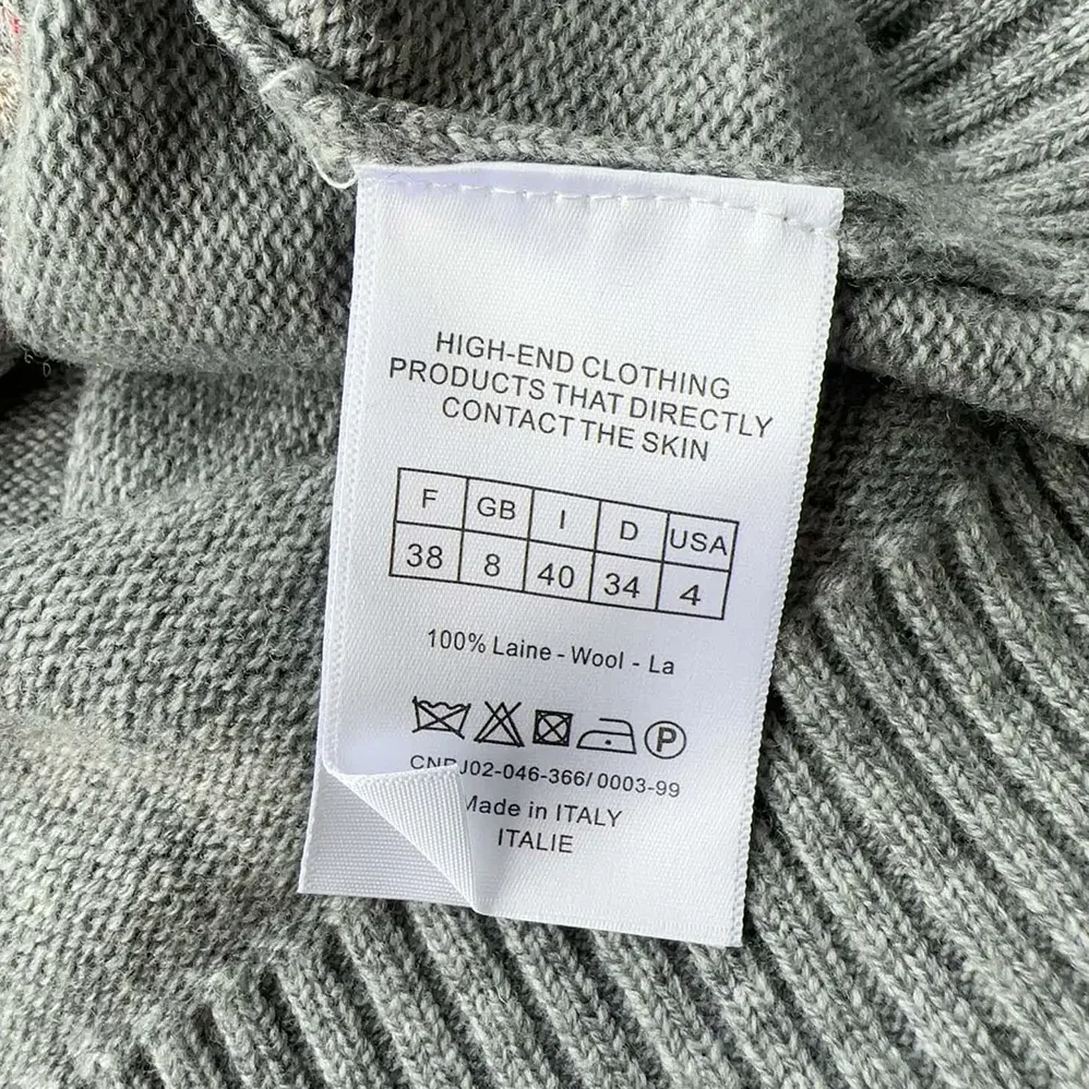 Dior Embroidered Sweater Gray Cashmere Knit with Multicolor Dior 4 Saisons Hiver Motif for Women