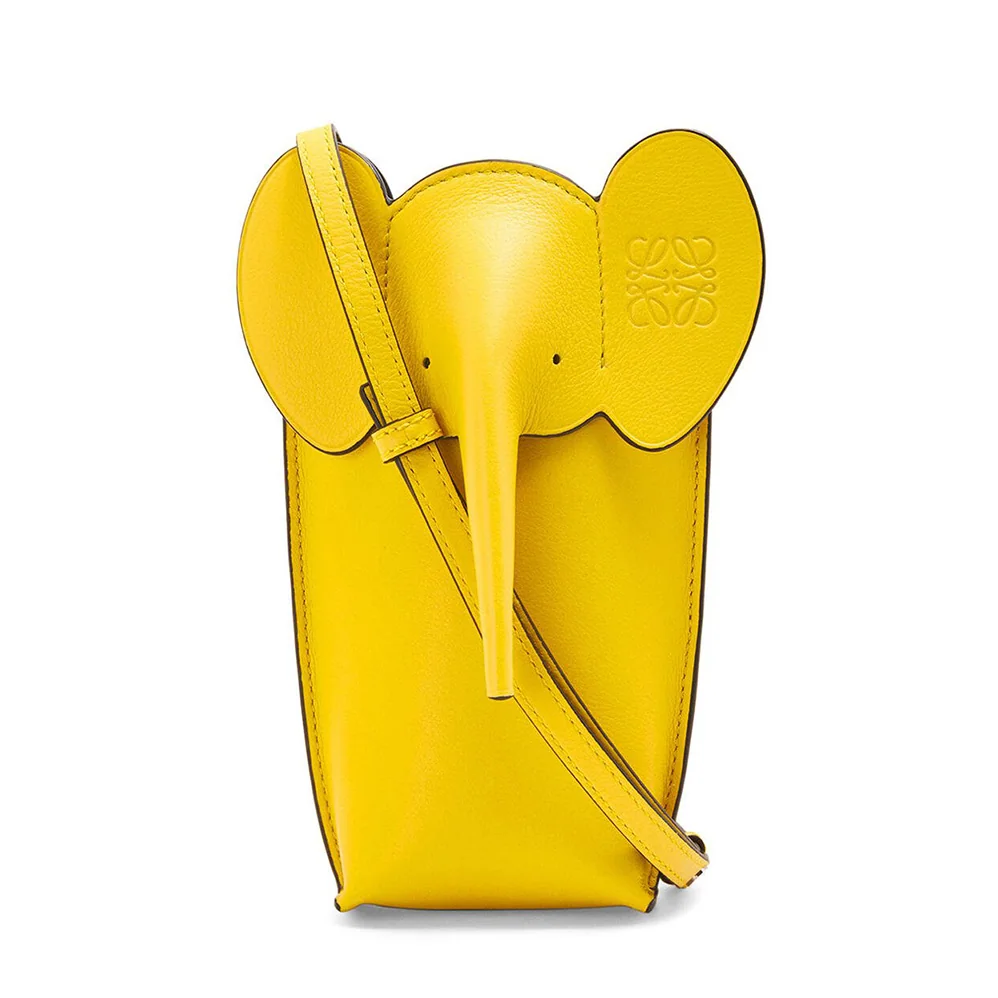 Loewe Elephant Pocket in Classic Calfskin for Women in Yellow Loewe Elephant Pocket in Classic Calfskin for Women in Yellow