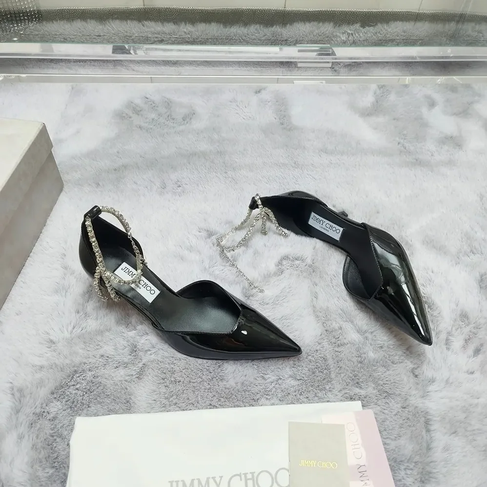 Jimmy Choo Stevie 50 Black Patent Leather Pumps for Women Jimmy Choo Stevie 50 Black Patent Leather Pumps for Women