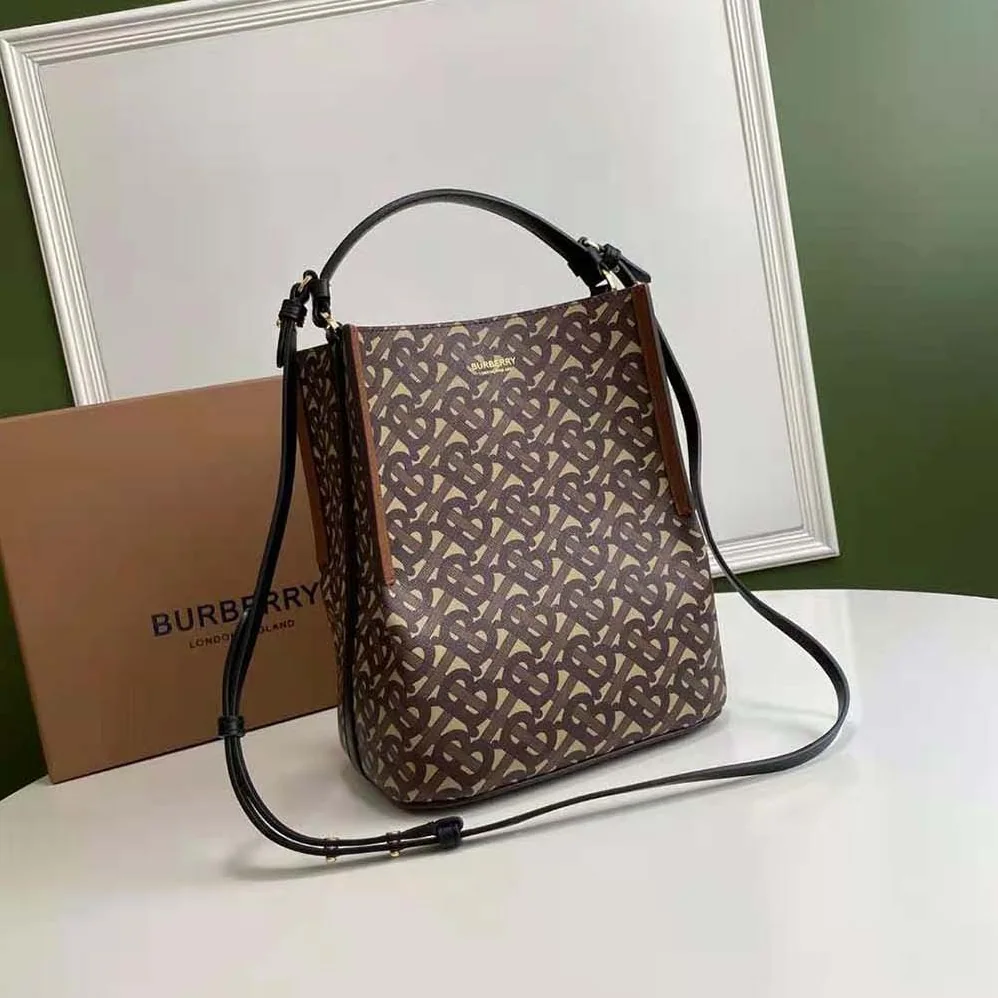 Burberry Small Monogram E for Women in canvas Peggy Bucket Bag