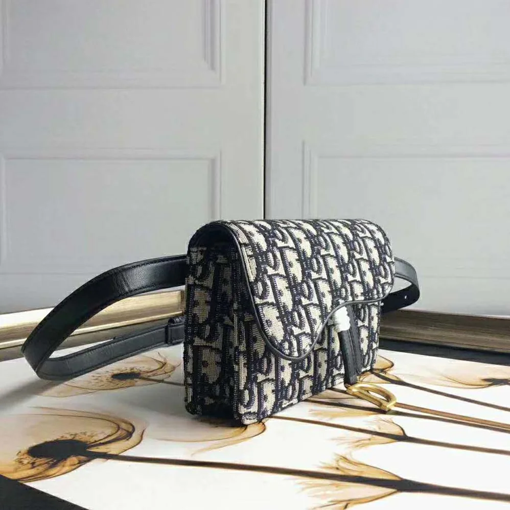 Dior Dior Oblique Saddle Belt Bag for Women in Navy Dior Dior Oblique Saddle Belt Bag for Women in Navy