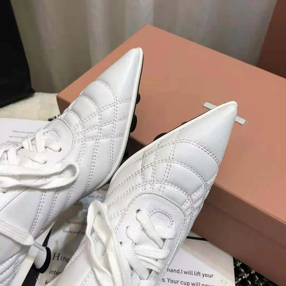 Miu Miu Nappa Leather Mid-heel Sneakers for Women in White