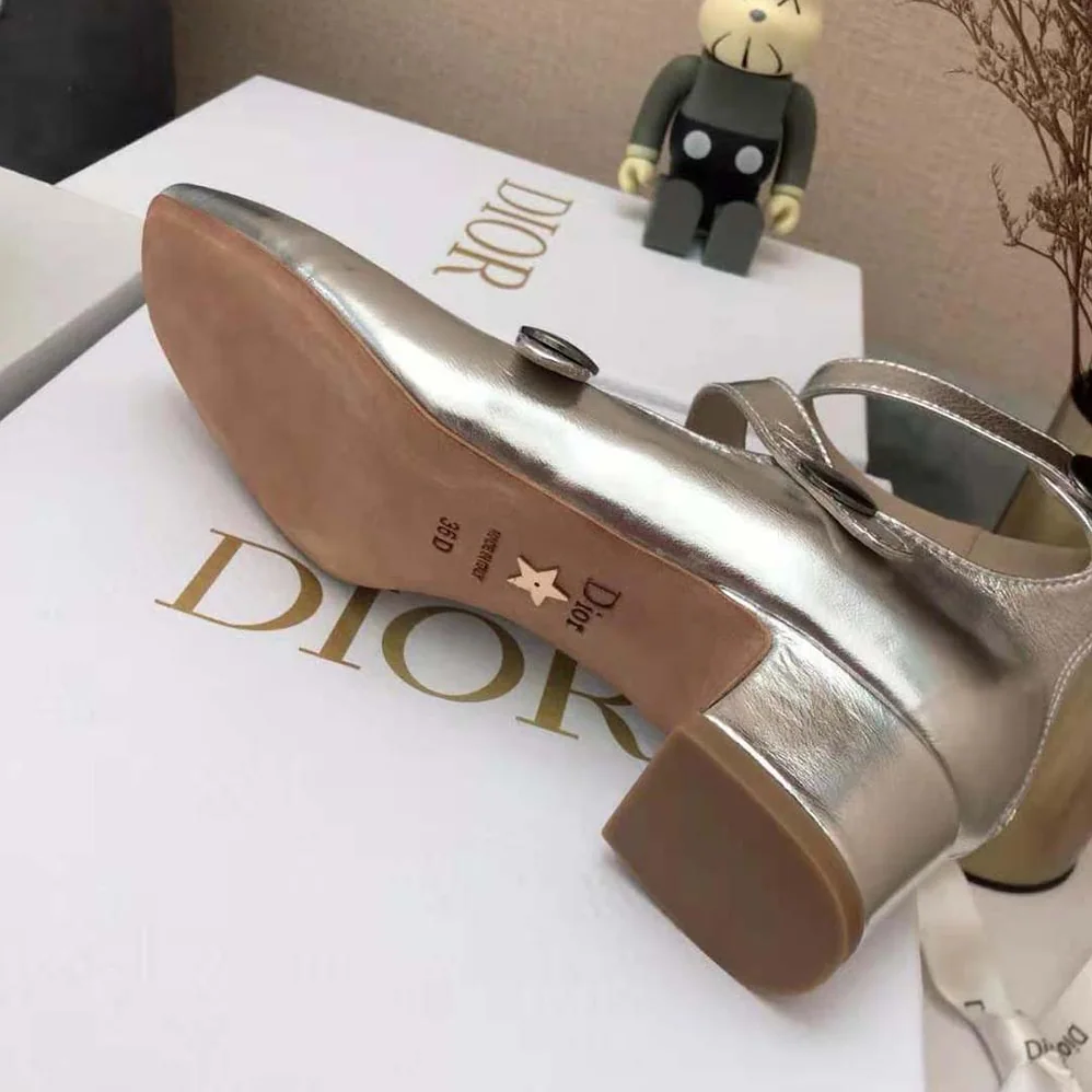 Dior D-Doll Pump Silver for Women in Tone Shiny Laminated Calfskin Dior D-Doll Pump Silver for Women in Tone Shiny Laminated Calfskin