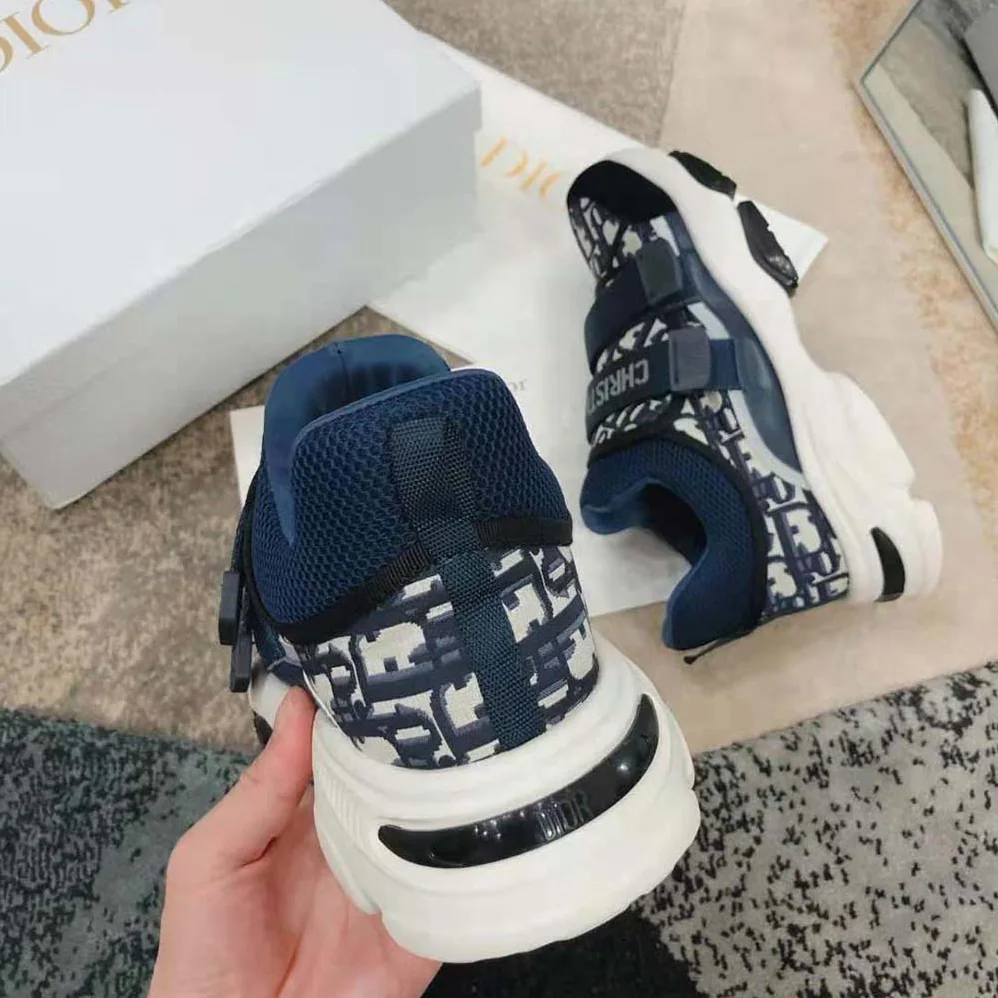 Dior D-Wander Sneaker Deep Blue Dior Oblique Technical Fabric for Women