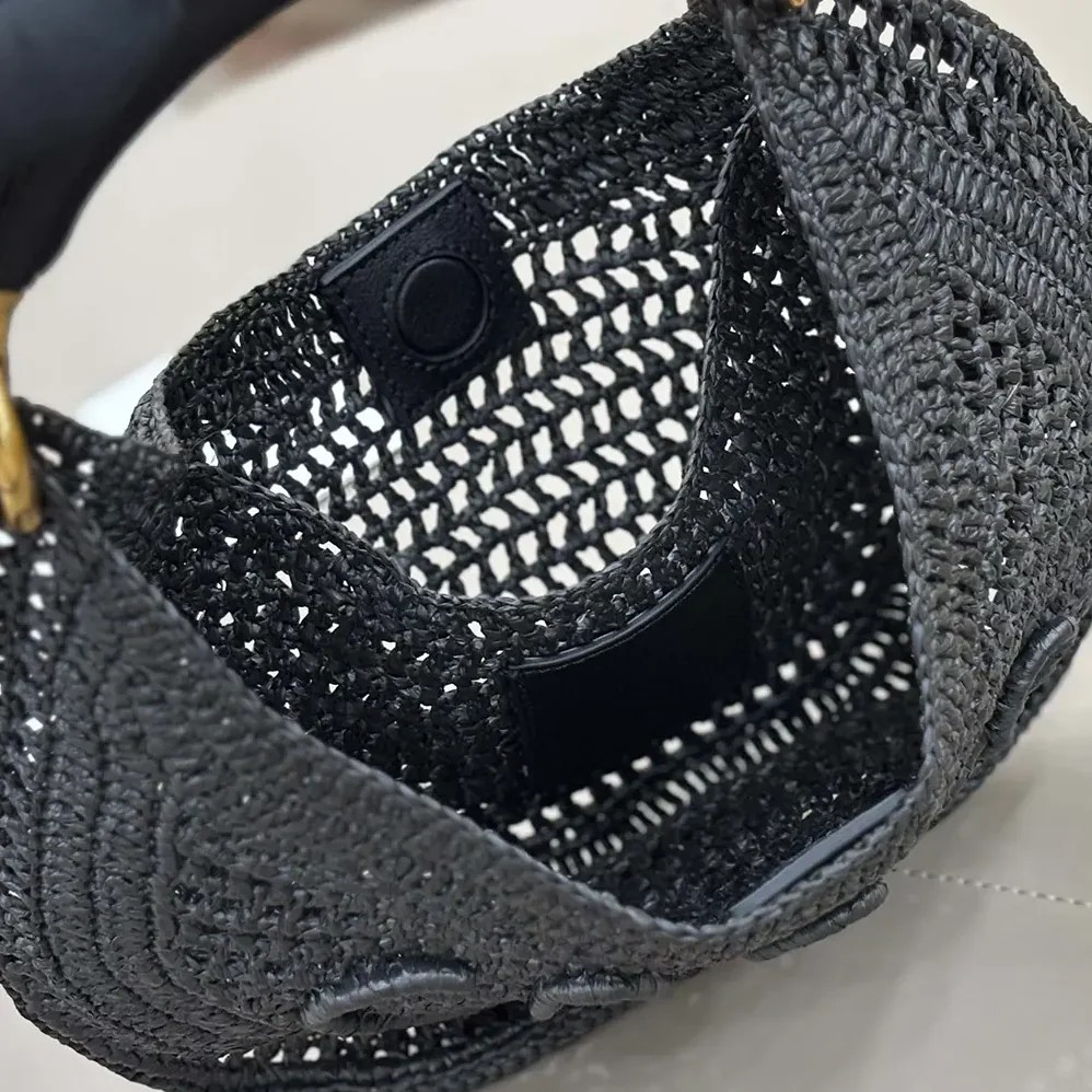 Chloe Summer Banana Hobo Bag In Raffia for Women in Black