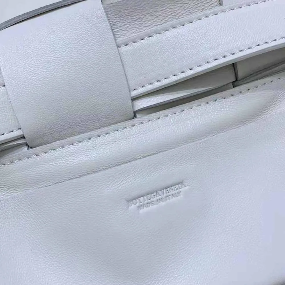 Bottega Veneta Belt Cassette Mini Intreccio Leather Belt Bag for Women in White