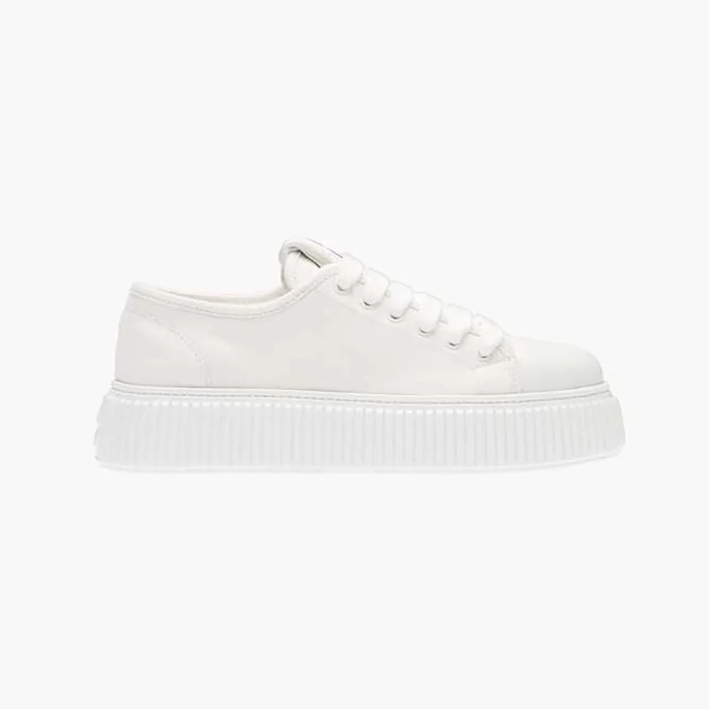 Miu Miu Denim Sneakers EVA Sole with Logo for Women in White