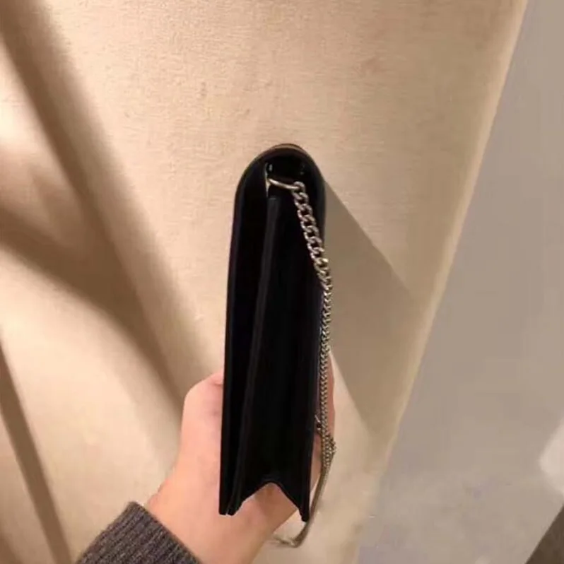 Celine Frame Evening Clutch on Chain in Lizard for Women in Black