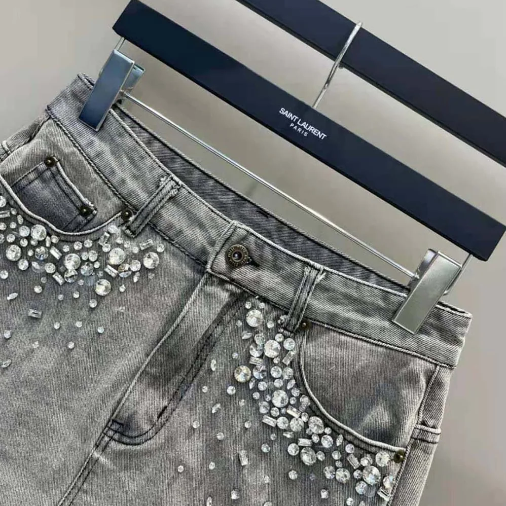 Miu Miu Denim Miniskirt Embroidered Logo for Women Miu Miu Denim Miniskirt Embroidered Logo for Women