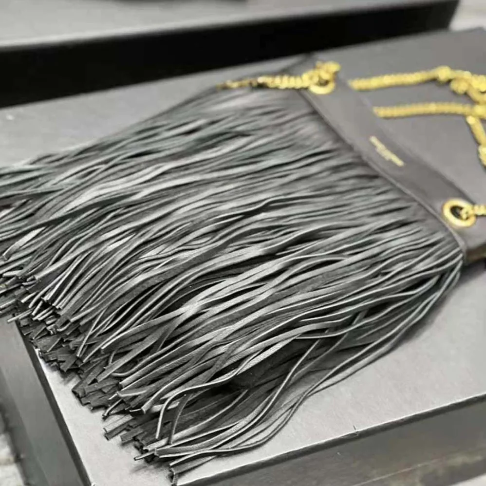 Saint Laurent YSL Grace Small Chain Bag in Suede for Women in Black Saint Laurent YSL Grace Small Chain Bag in Suede for Women in Black