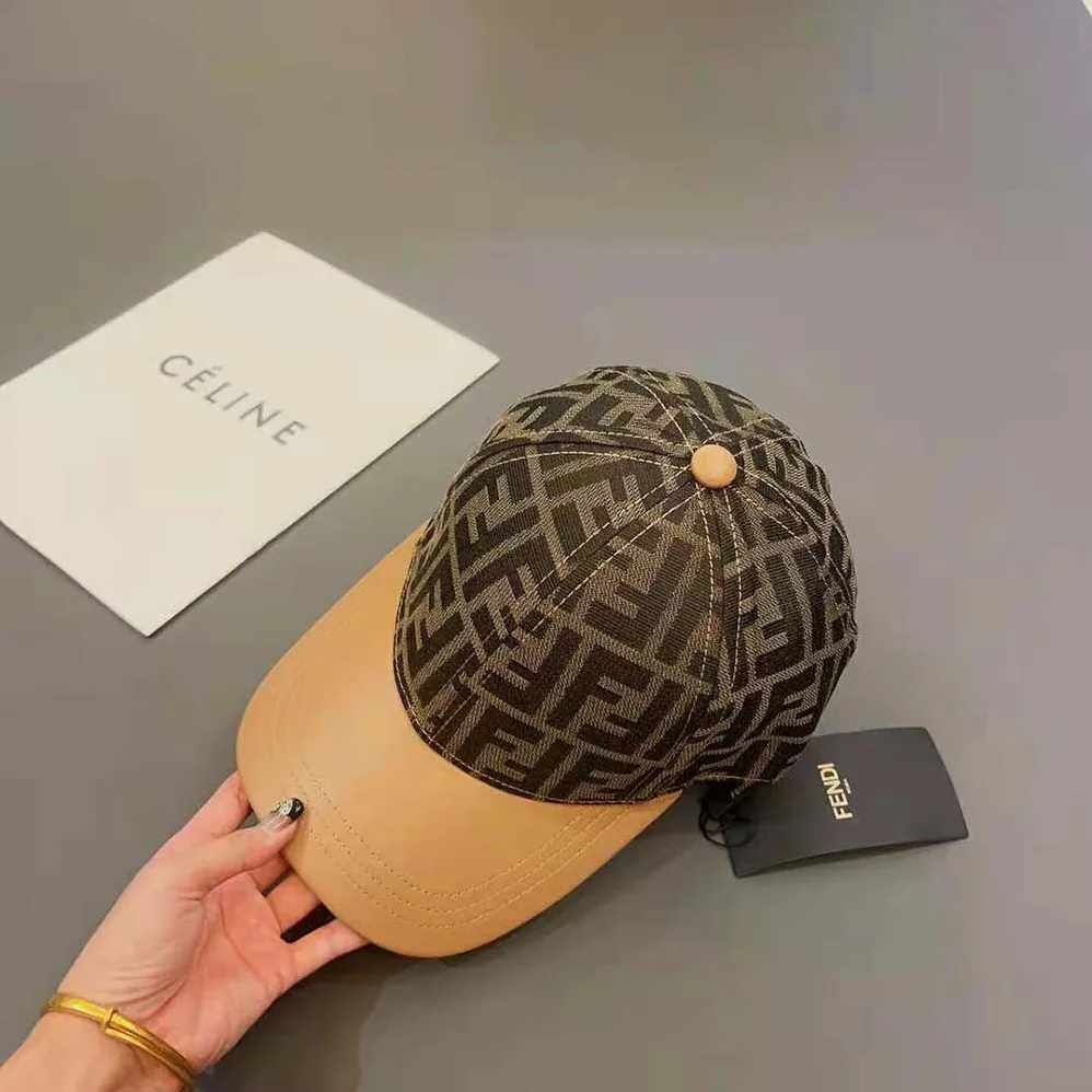 Fendi Hat Brown FF Jacquard Fabric Baseball Cap for Women Fendi Hat Brown FF Jacquard Fabric Baseball Cap for Women