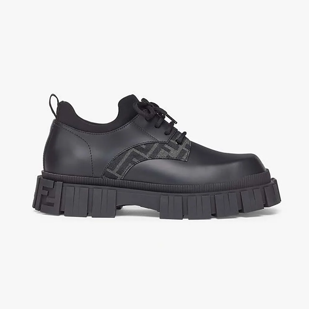 Fendi Force Black Leather Lace for Women in Ups Fendi Force Black Leather Lace for Women in Ups
