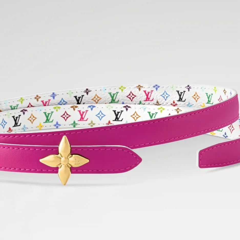 Louis Vuitton LV x TM Mini Flowergram Reversible Belt White