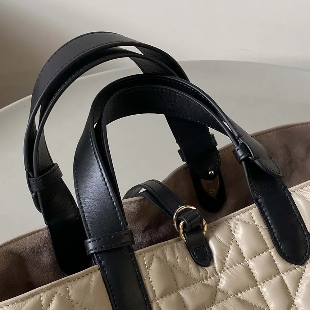 Dior Medium Dior Toujours Bag Rope Beige and Black Macrocannage Calfskin for Women Dior Medium Dior Toujours Bag Rope Beige and Black Macrocannage Calfskin for Women