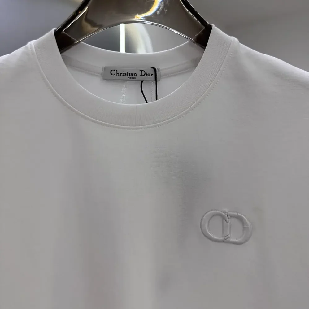 Dior CD Icon T-Shirt Regular Fit White Cotton Jersey for Men