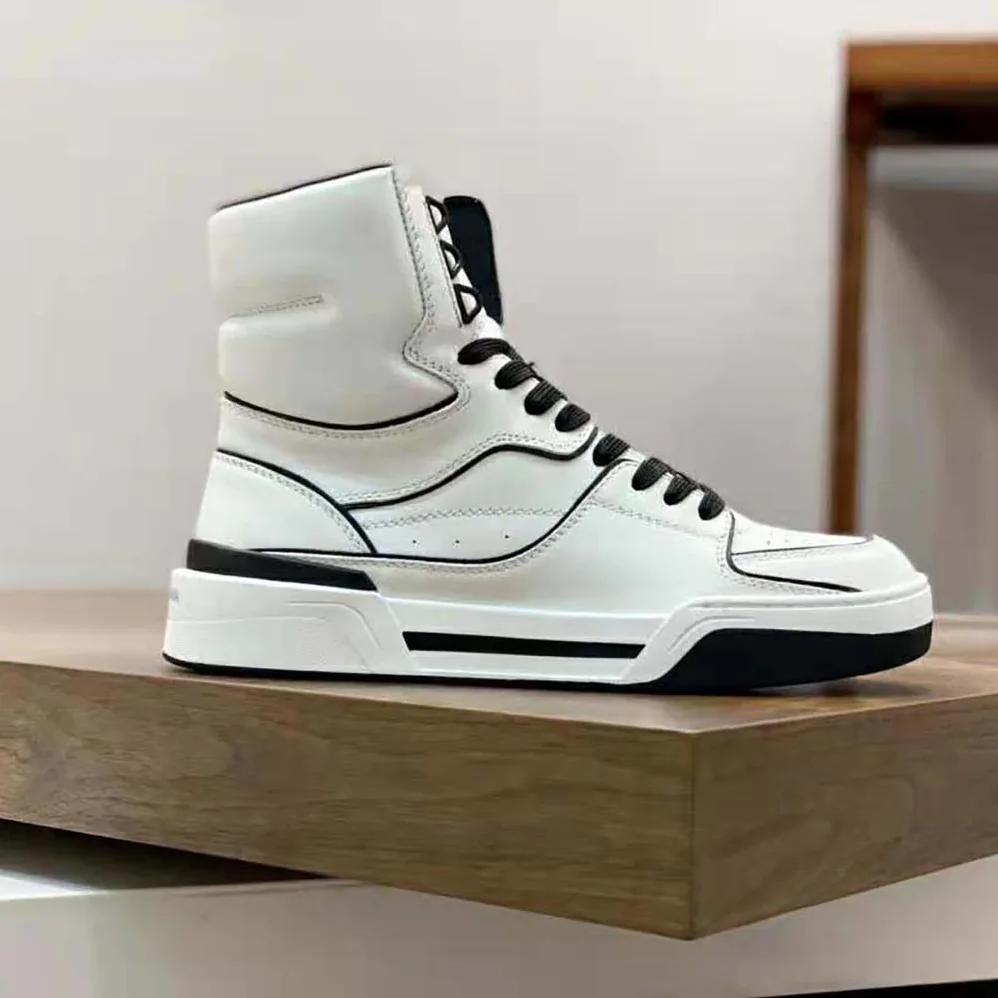 Dolce Gabbana D&G Calfskin Nappa New Roma Mid-Top Sneakers for Unisex in White Dolce Gabbana D&G Calfskin Nappa New Roma Mid-Top Sneakers for Unisex in White