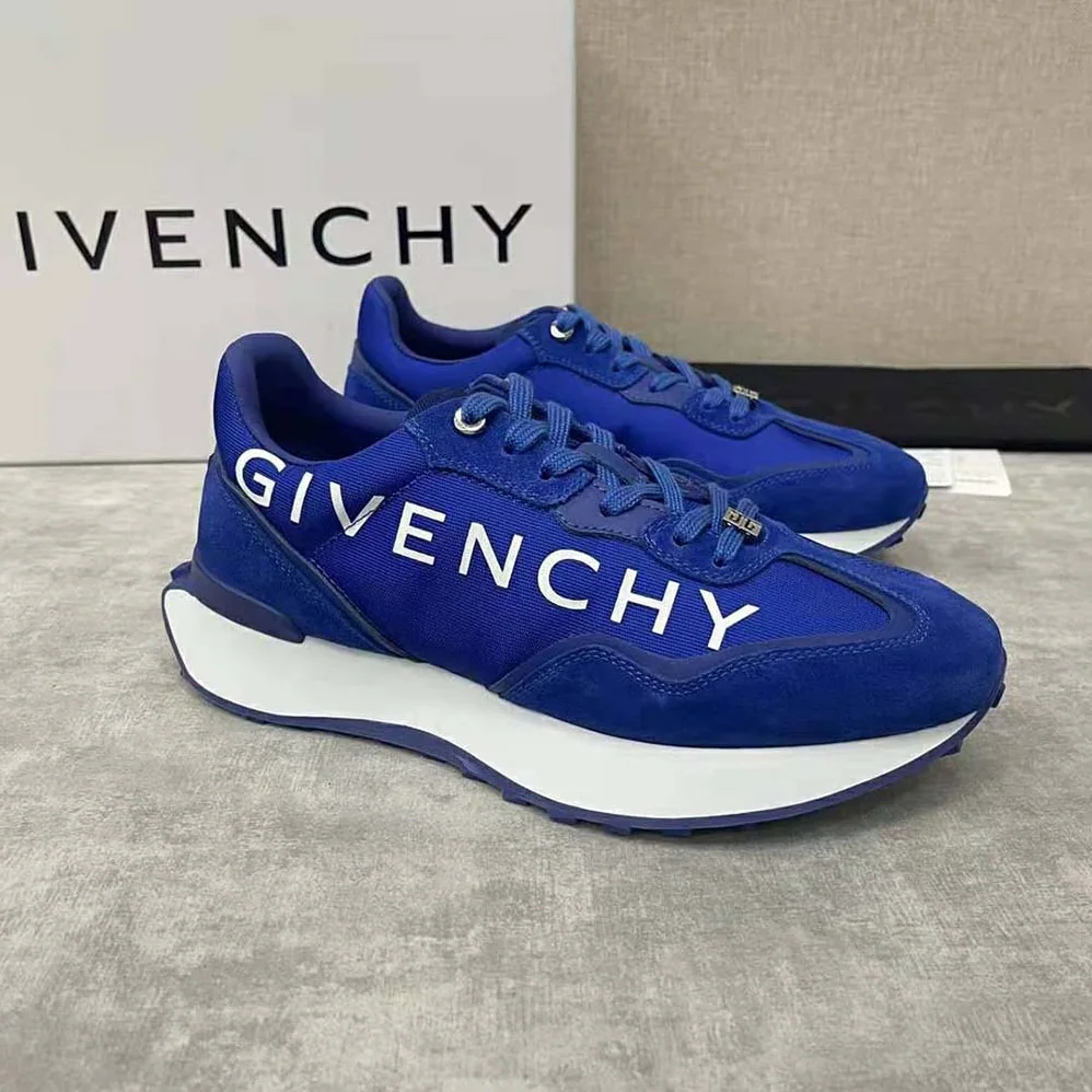 Givenchy GIV Runner Sneakers in Suede Leather and Nylon for Men in Blue Givenchy GIV Runner Sneakers in Suede Leather and Nylon for Men in Blue