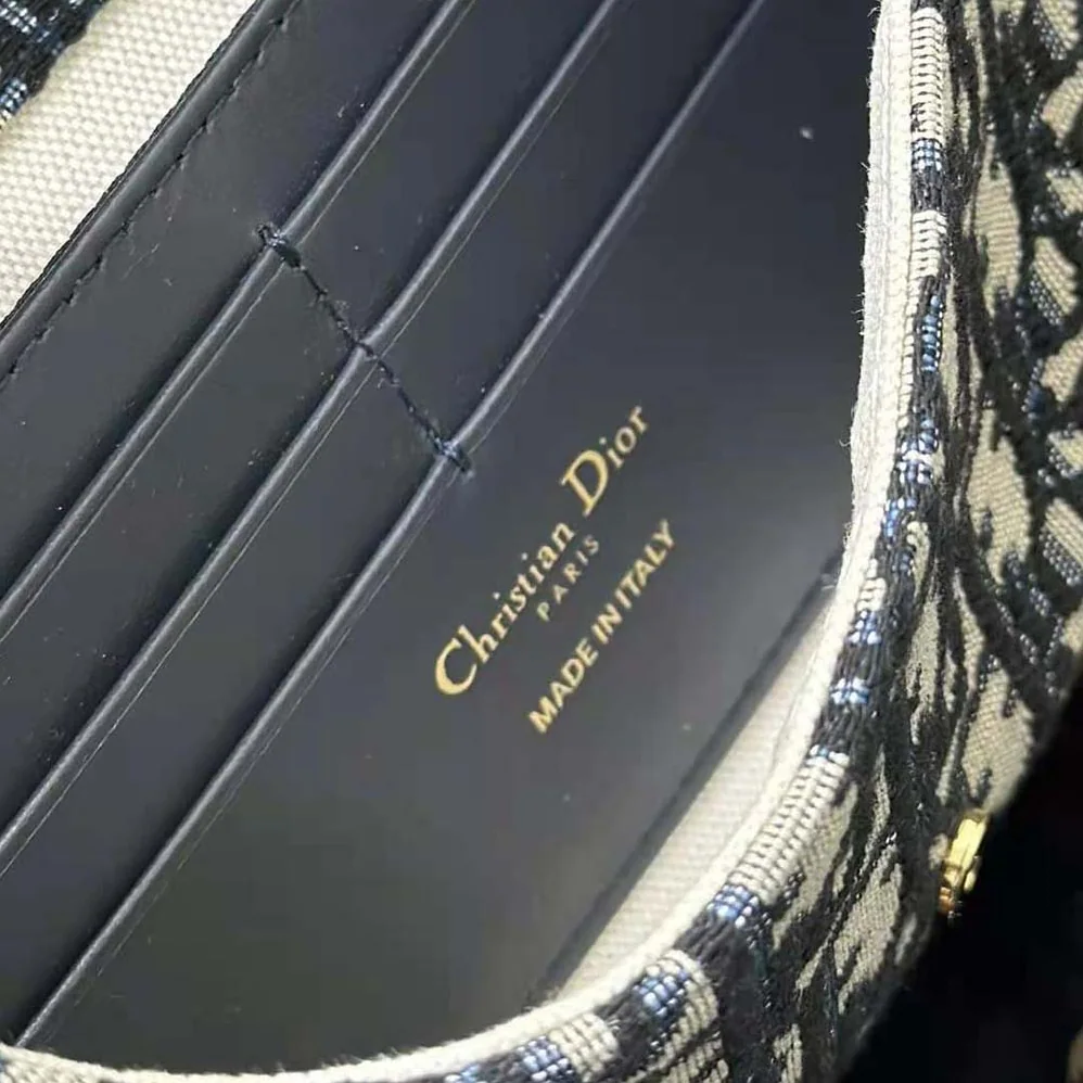 Dior Bobby East-west Pouch with Chain Blue Dior Oblique Jacquard for Women