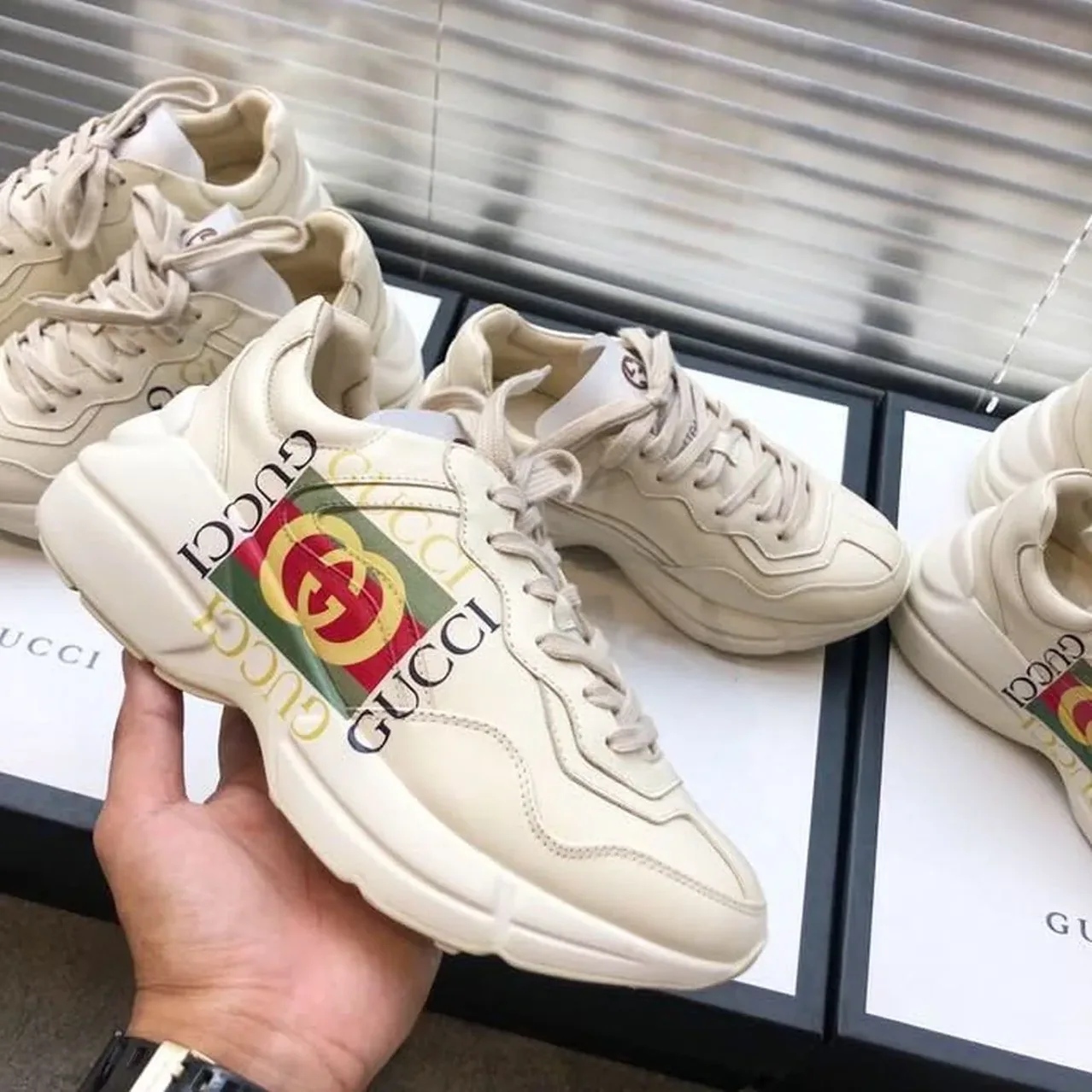 Gucci Rhyton Sneakers With Gucci White Ivory for Women Gucci Rhyton Sneakers With Gucci White Ivory for Women