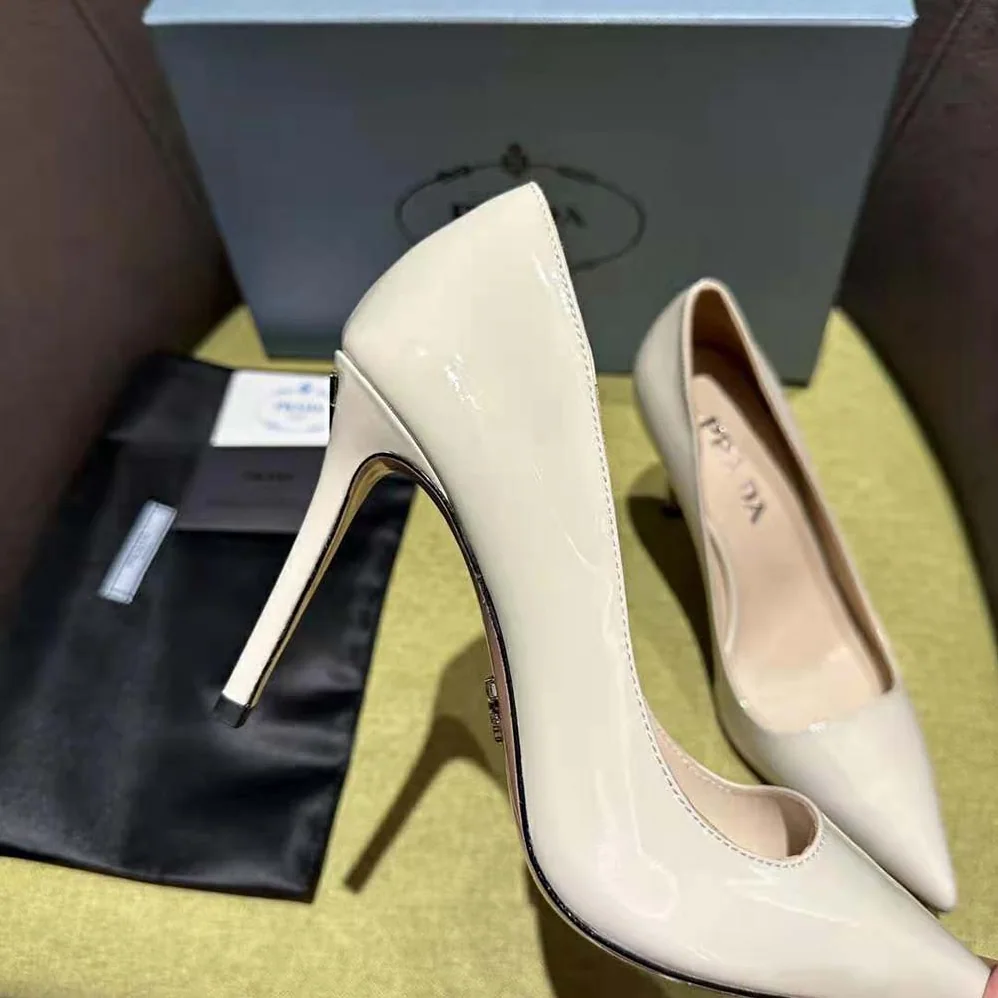Prada Patent Leather Pumps for Women in White
