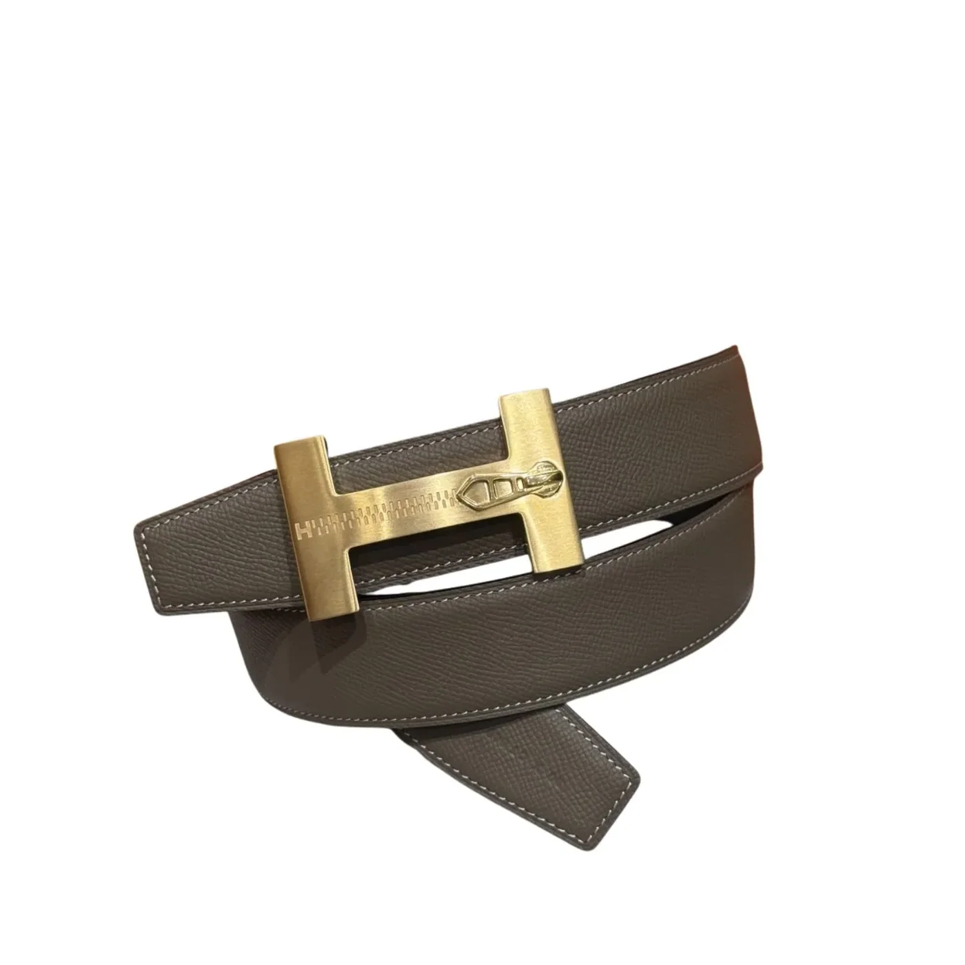 Hermès H-Zip Reversible Belt Taupe & Black