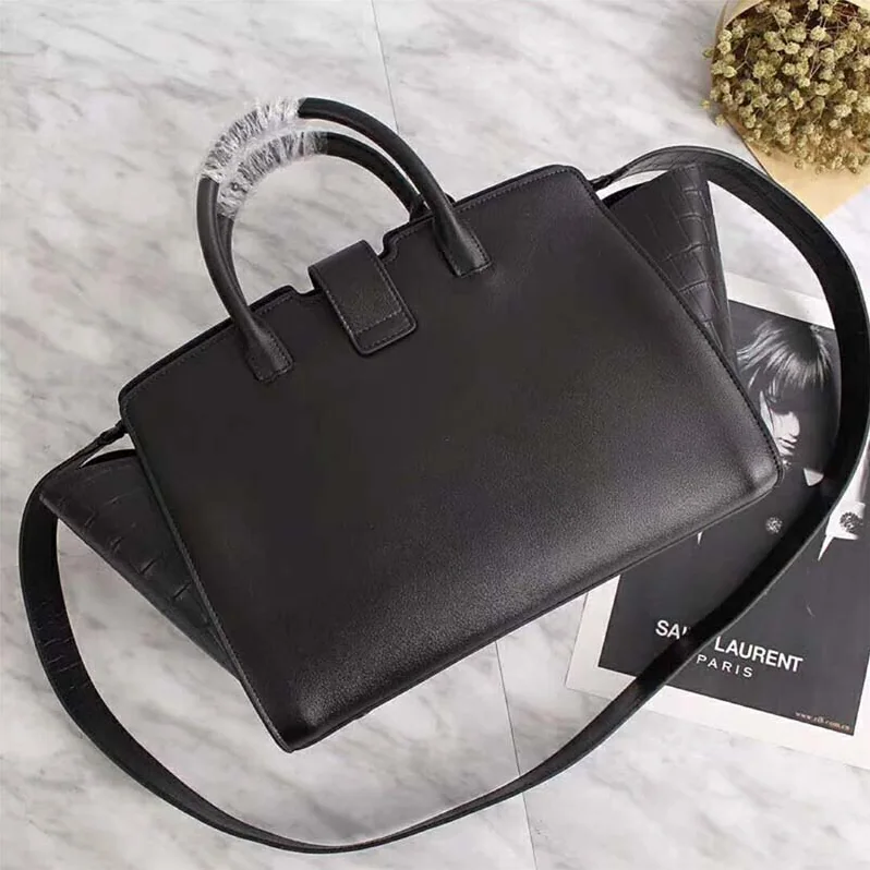 Saint Laurent YSL Downtown Small Cabas Smooth Crocodile Embossed for Women
