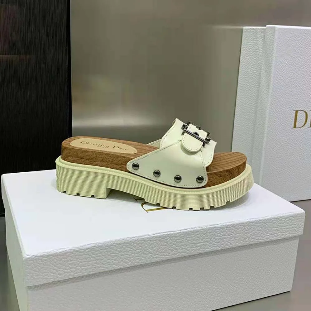 Dior Diorquake Strap Slide White Calfskin for Women Dior Diorquake Strap Slide White Calfskin for Women