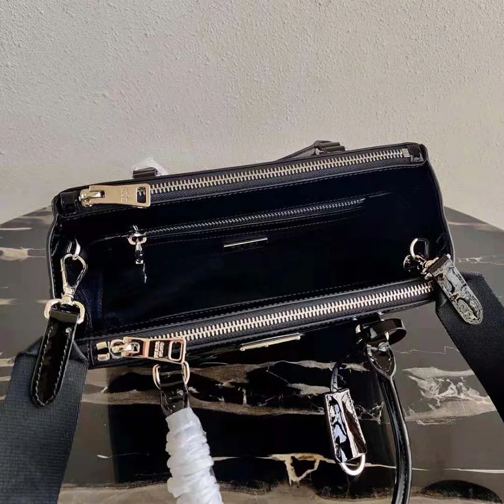 Prada Galleria Brushed Leather Small Bag for Women in Black Prada Galleria Brushed Leather Small Bag for Women in Black