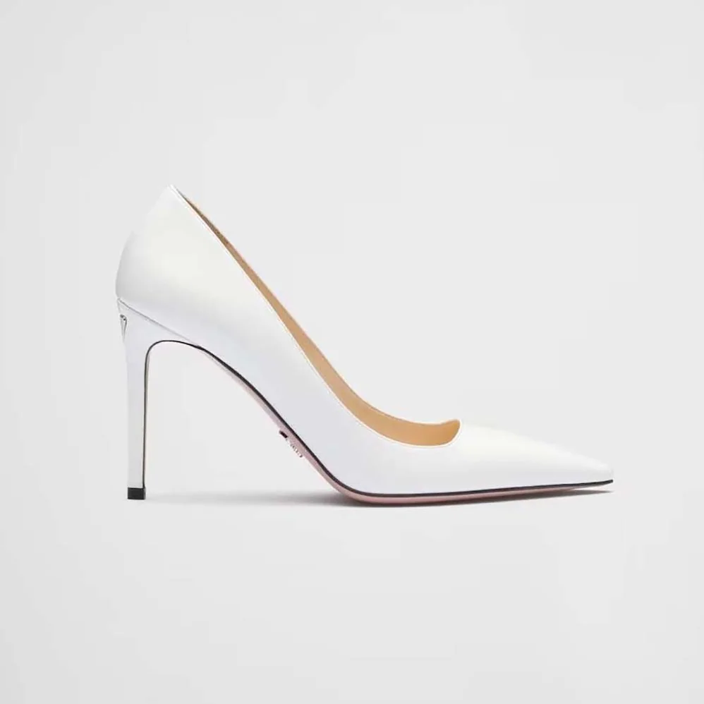 Prada Patent Leather Pumps for Women in White