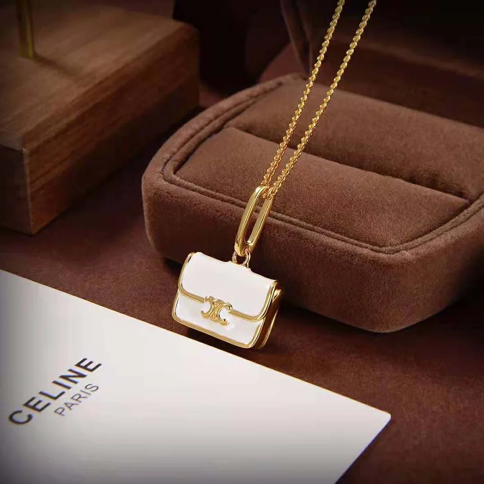 Celine Separables Triomphe Bag Pendant in Brass with Gold Finish for Women