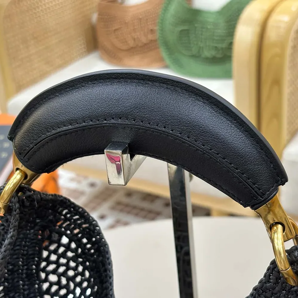 Chloe Summer Banana Hobo Bag In Raffia for Women in Black