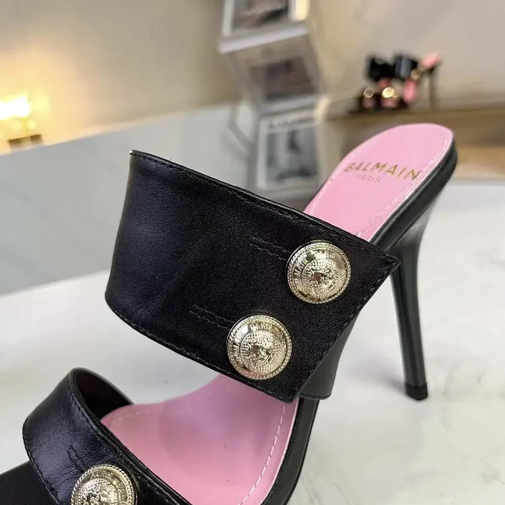 Balmain Heeled Eva Mules in Calfskin for Women