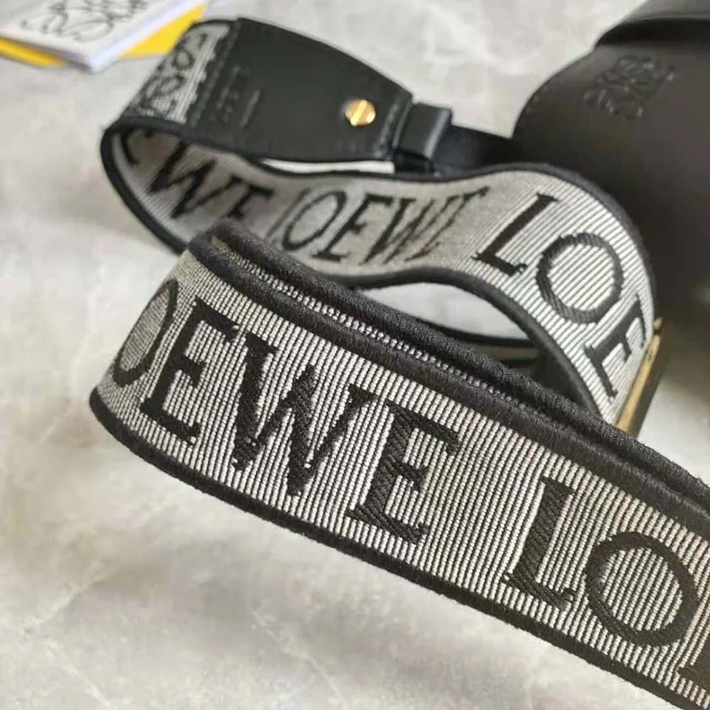 Loewe Mini Gate Dual Bag in Soft Calfskin and Jacquard for Women in Black Loewe Mini Gate Dual Bag in Soft Calfskin and Jacquard for Women in Black