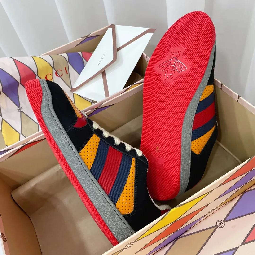 Gucci Screener Sneaker Black for Women in Yellow Gucci Screener Sneaker Black for Women in Yellow