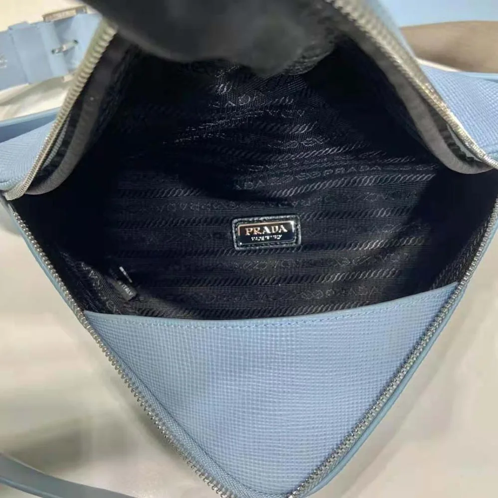 Prada Saffiano Leather Belt Bag for Unisex in Blue Prada Saffiano Leather Belt Bag for Unisex in Blue