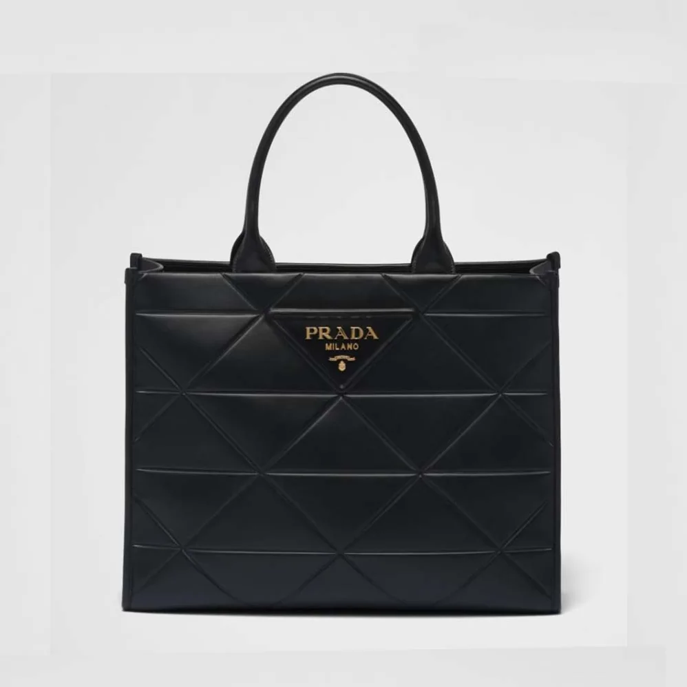 Prada Large Leather Handbag for Women in Black Prada Large Leather Handbag for Women in Black